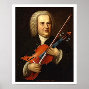 Póster J.S. Bach con viola