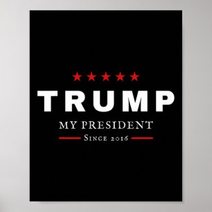 Póster J Trump es mi presidente patriótico desde 2016