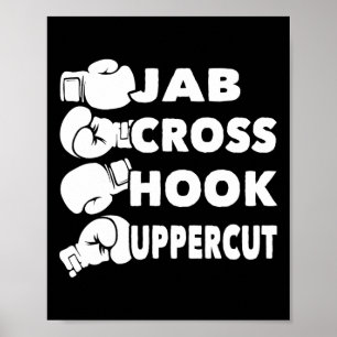 Póster Jab Cross Hook Uppercut - Boxeador de Gimnasio de 