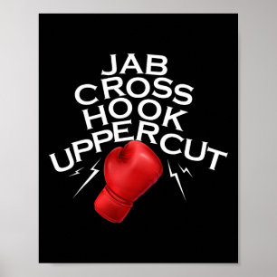 Póster Jab Cross Hook Uppercut Boxer Funny Boxing Trainin