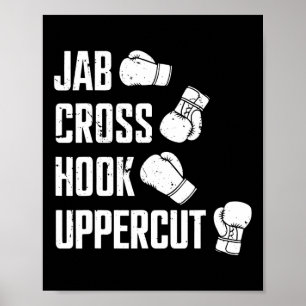 Póster Jab Cross Hook Uppercut Boxer Workout Kickboxing