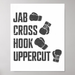 Póster Jab Cross Hook Uppercut Entrenamiento Divertido de