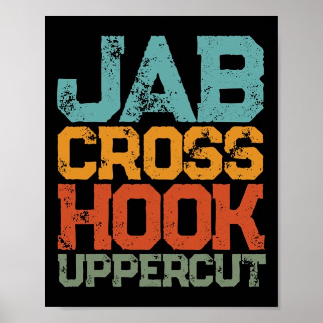 Póster Jab Cross Hook Uppercut Mujeres Y Hombres Camisas  (Frente)