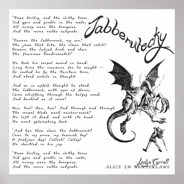 Póster Jabberwocky Poem (Frente)