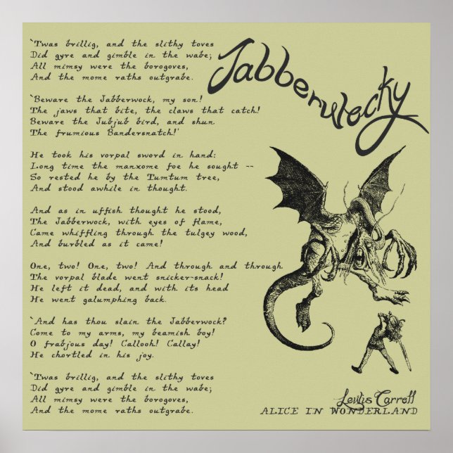 Póster Jabberwocky Poem (Frente)
