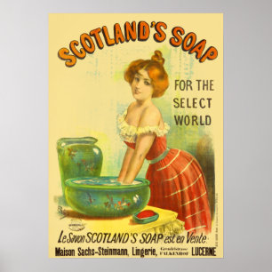 Póster Jabón de Escocia Anuncio Antiguo
