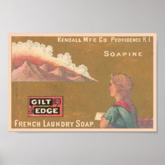 Póster Jabón de lavado francés de jabón soapino vintage