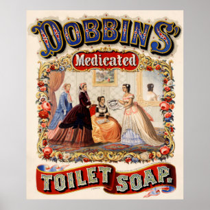 Póster Jabón del retrete medicado de los caballos de