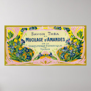 Póster Jabón LabelParis, Francia de D Amandes del