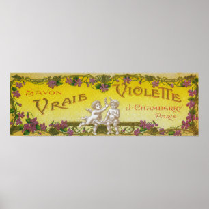 Póster Jabón LabelParis, Francia de Vraie Violette