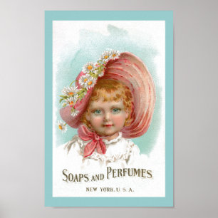 Póster Jabones de época y publicidad de perfumes