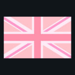 Póster Jack/bandera de unión rosada<br><div class="desc">Bandera de la Unión (también conocida como la bandera de la Unión), bandera británica de color rosa.</div>