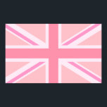 Póster Jack/bandera de unión rosada<br><div class="desc">Bandera de la Unión (también conocida como la bandera de la Unión),  bandera británica de color rosa.</div>