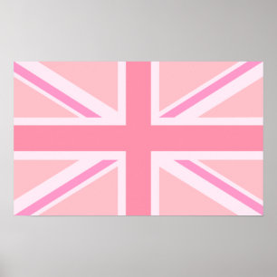 Póster Jack/bandera de unión rosada