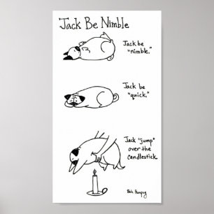 Póster Jack Be Nimble, versión pug