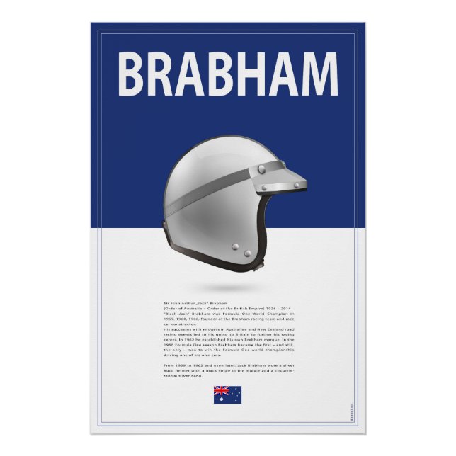 Póster Jack Brabham Helmet (Anverso)