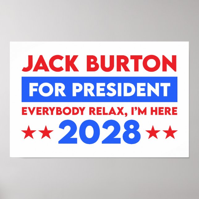 Póster Jack Burton para la presidencia 2028 (Frente)