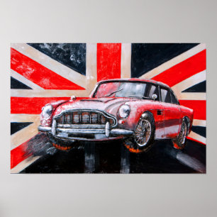 Póster Jack de la Unión de Coches Deportivos DB5