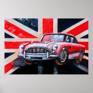Póster Jack de la Unión de Coches Deportivos DB5