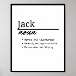 Póster Jack, definición de nombre personalizado del niño
