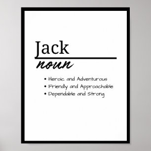 Póster Jack, definición de nombre personalizado del niño