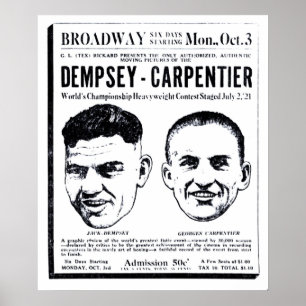 Póster Jack Dempsey 1921 poster de películas antiguas