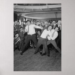 Póster Jack Dempsey, Houdini y Benny Leonard