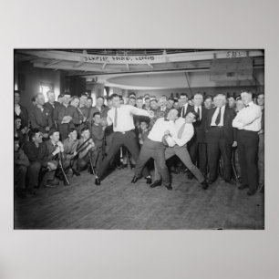 Póster Jack Dempsey se burla de la lucha contra Harry Hou