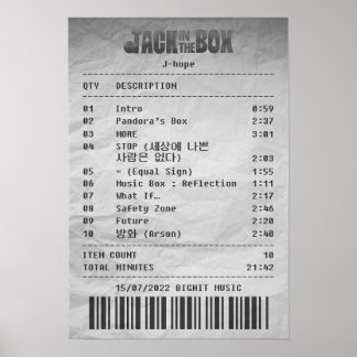 Póster Jack in The Box por j-hope - Recibo del álbum