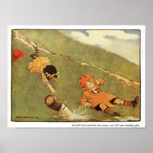 Póster Jack & Jill Fell Down The Hill Nursery Rhyme