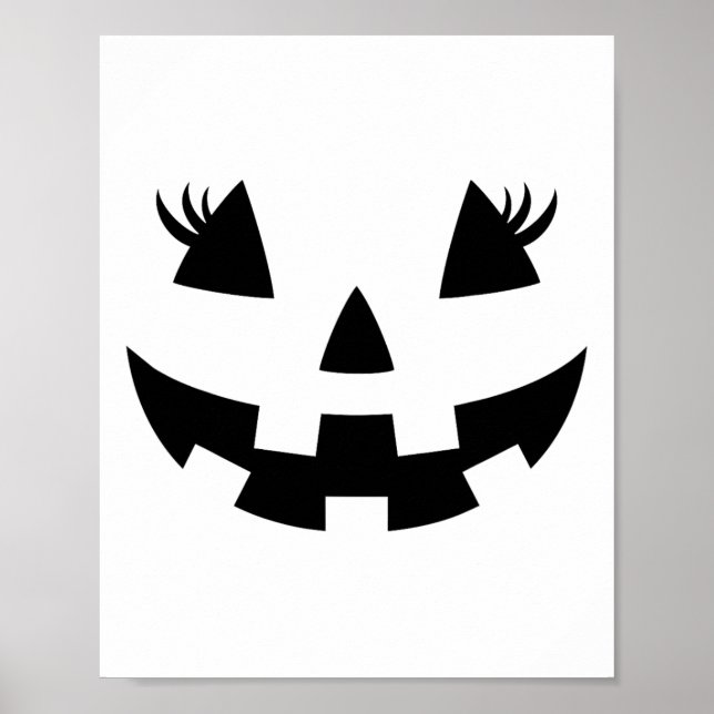 Póster Jack O Lantern Face Pumpkin Eyelashes Halloween Co (Frente)