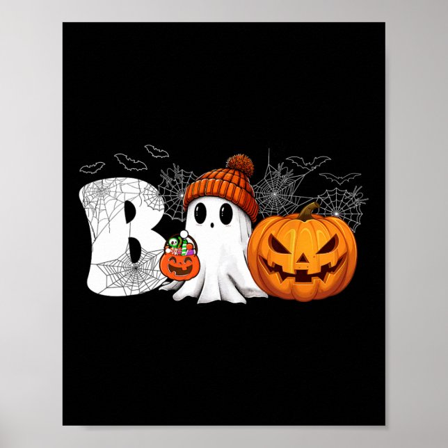 Póster Jack O Lantern Fantasma Boo Halloween disfraces Bo (Frente)