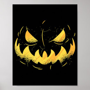Póster Jack O Lantern Scary Cared de calabaza tallada Hal
