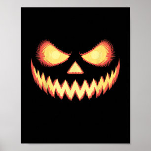 Póster Jack O Lantern Scary Cared de calabaza tallada Hal