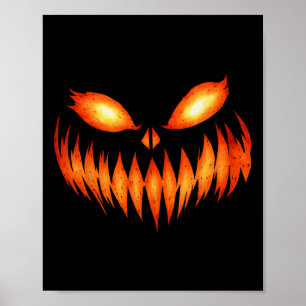 Póster Jack O Lantern Scary Pumpkin Face Halloween Costum