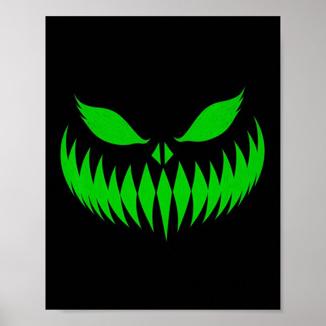 Póster Jack O Lantern Scary Pumpkin Face Halloween Costum (Frente)
