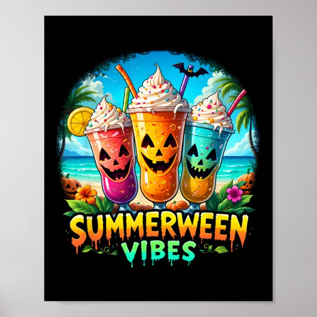 Póster Jack-o-lantern Summerween Vibes Skeleton Summer Wa (Frente)