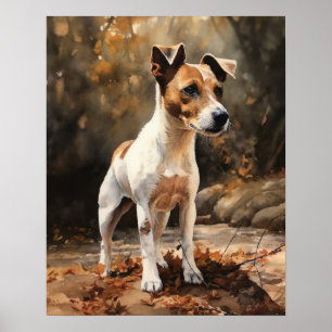Póster Jack Russel Terrier Dog Art Print Poster