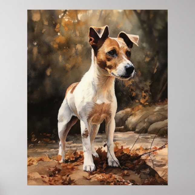 Póster Jack Russel Terrier Dog Art Print Poster (Frente)