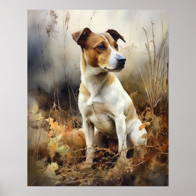 Póster Jack Russel Terrier Dog Art Print Poster (Frente)