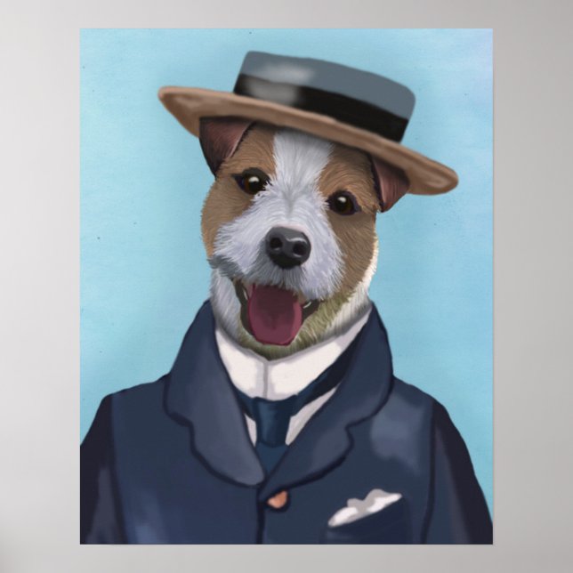 Póster Jack Russell en Boater (Frente)