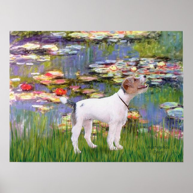 Póster Jack Russell (Parsons Terrier) - Lilies 2 (Frente)