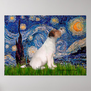 Póster Jack Russell Terrier 5 - Noche estrellada