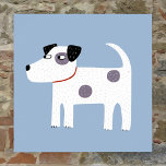 Póster Jack Russell Terrier Dog<br><div class="desc">Un perro Jack Russell Terrier, lindo pero lleno de vida, con un fondo azul. Estos encantadores cachorros también son conocidos como Parson Russell Terriers.</div>