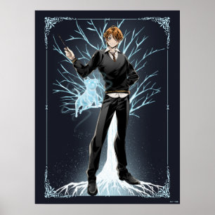 Póster Jack Russell Terrier Patronus de Anime Ron Weasley