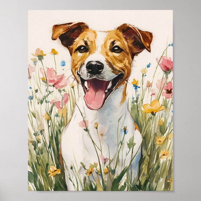 Póster Jack Russell Terrier Poster - Cute Dog Wall Art pa (Frente)