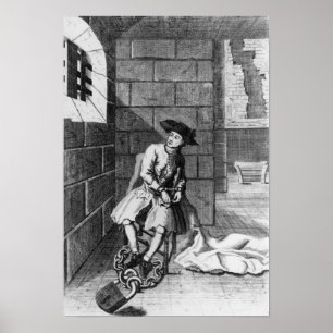 Póster Jack Shepperd in Newgate Prison, 1724