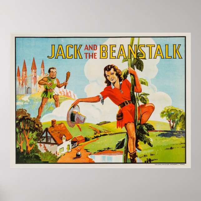 Póster Jack vintage y el Beanstalk (Frente)