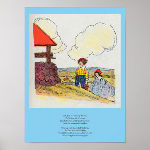 Póster Jack y Jill subieron por la colina Nursery Rhyme