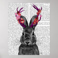 Jackalope con anclas rosas